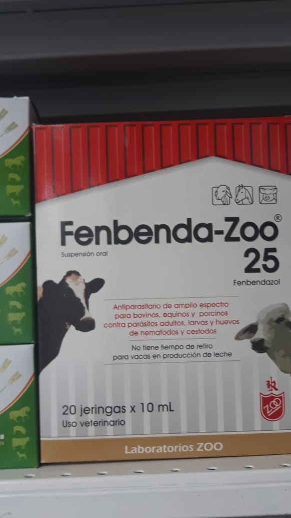 Antiparasitario Febenda Zoo 25 /caja .20 jeringas 10 ml