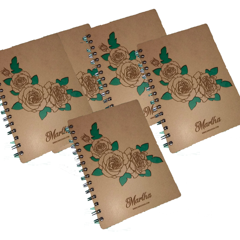 Cuadernos personalizados cubierta de madera eco