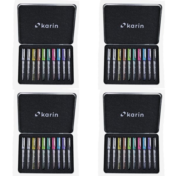 Estuche marcadores Karin metalizados x 10