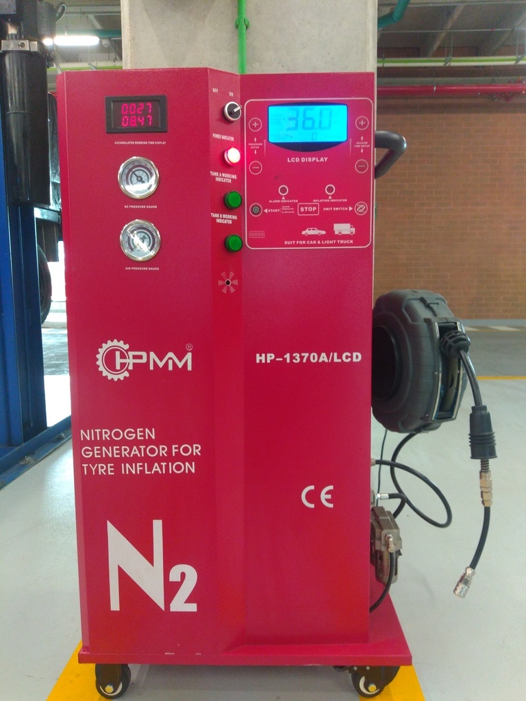 Calibración de llanta con nitrógeno