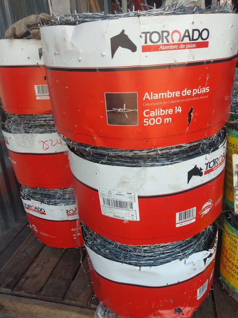 Alambre de púa calibre 14 x 500 mts
