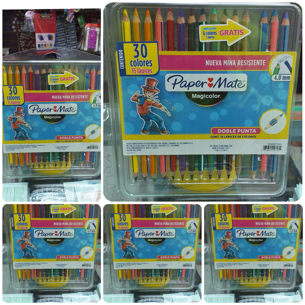 Caja de colores papermate doble punta *30unid