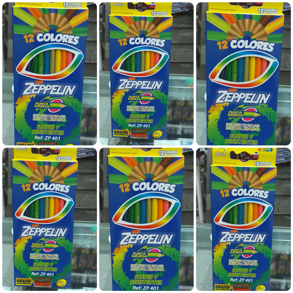 Caja de colores zeppelin punta gruesa * 12 unid