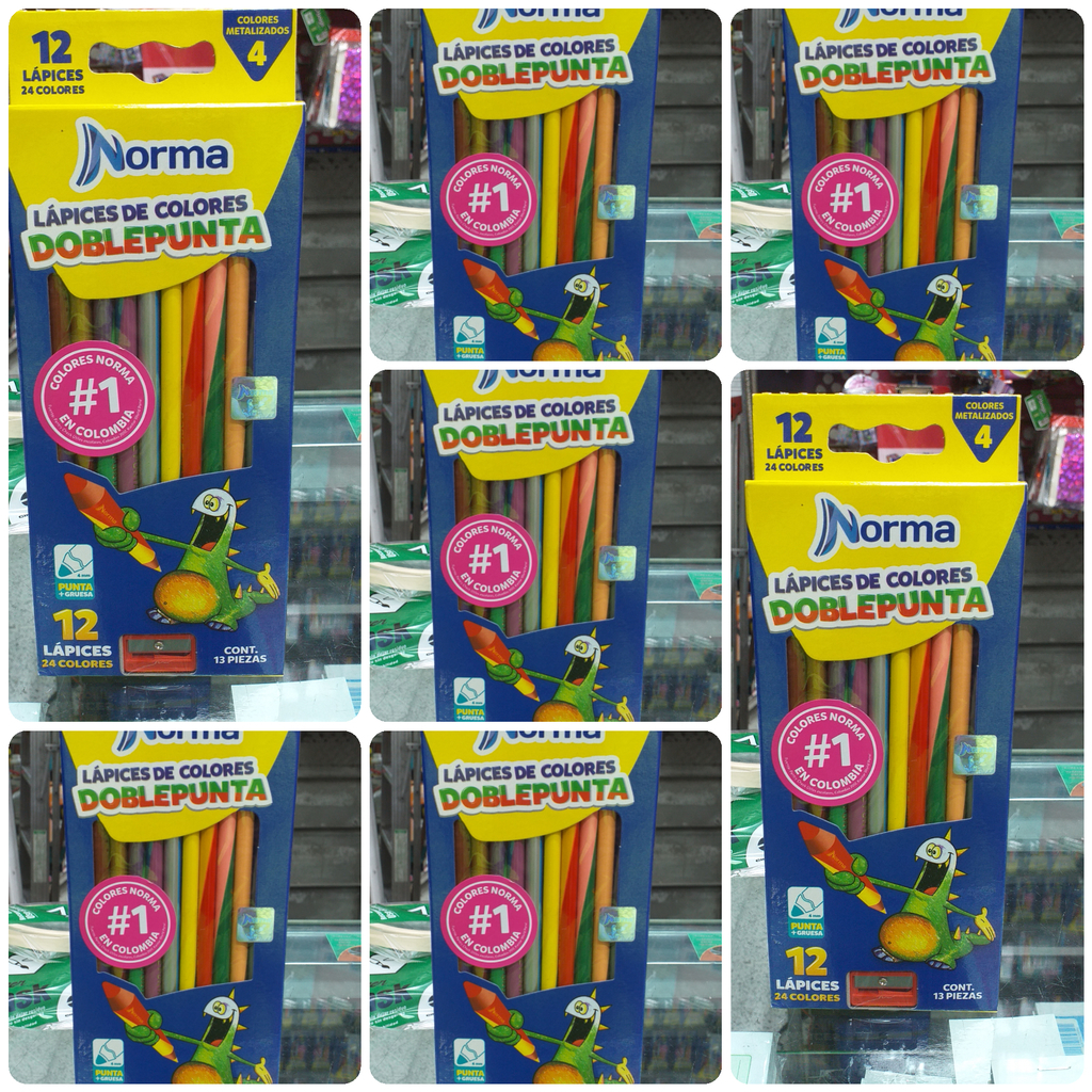 Caja de colores norma doble punta *12unid
