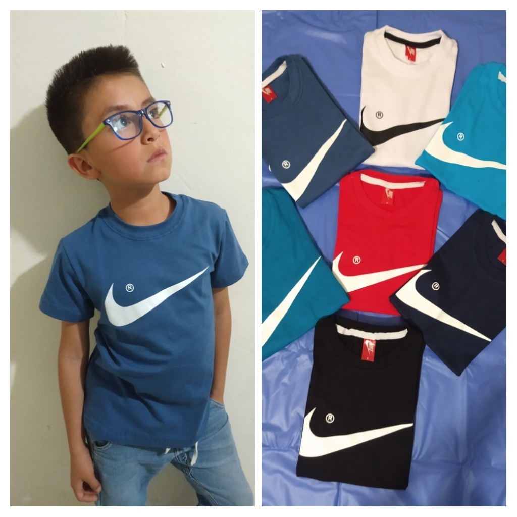 Camiseta de niño en algodón licrado