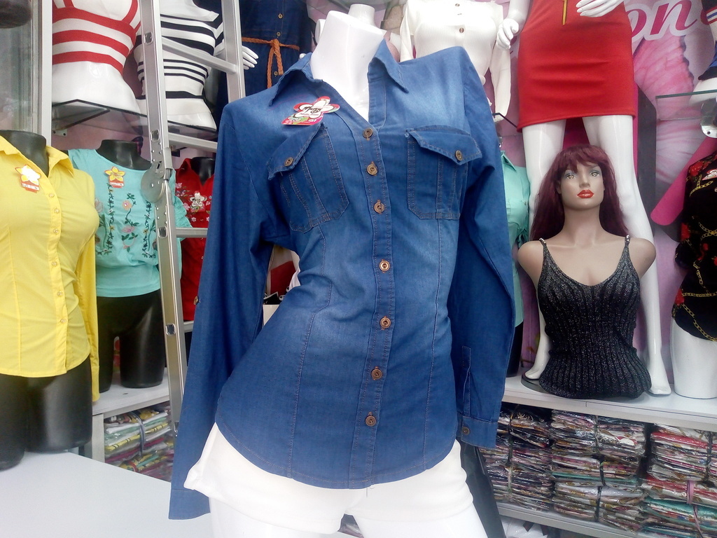 Blusa jean manga larga