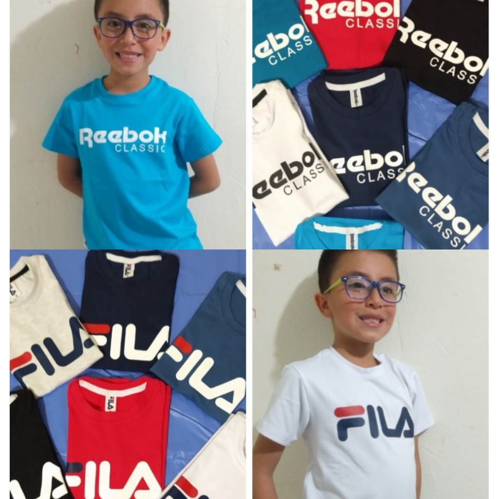 Camiseta para niño algodón licrado talla 4 a 16