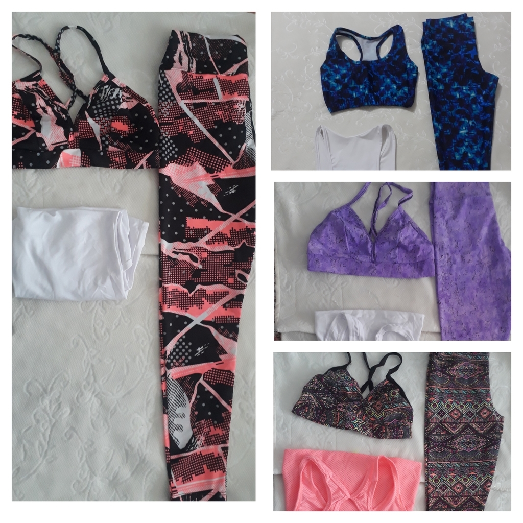 Conjunto deportivo leguins +top y blusa