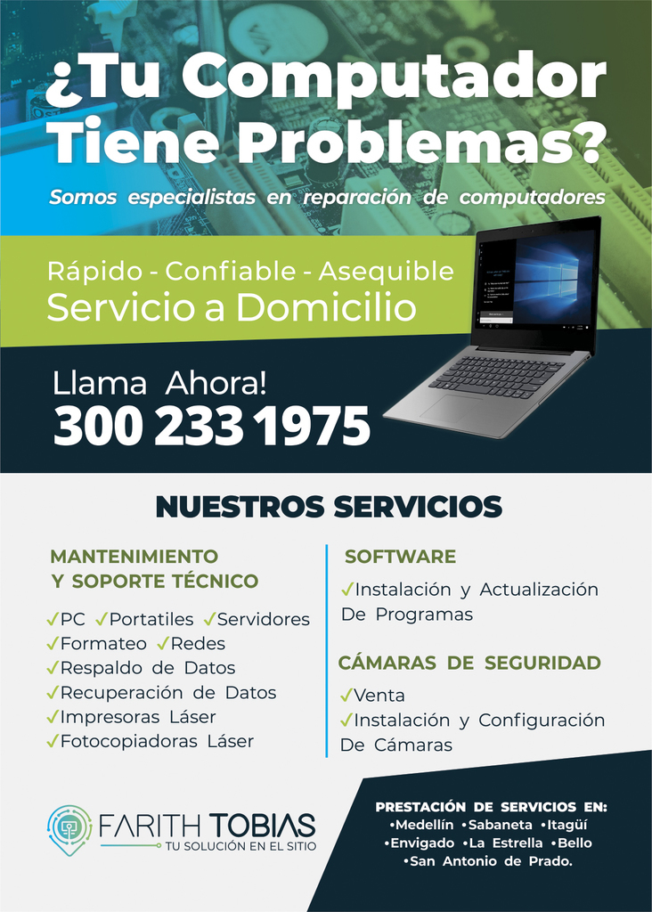 Mantenimiento y reparación de computadores, cámaras de seguridad e impresoras láser