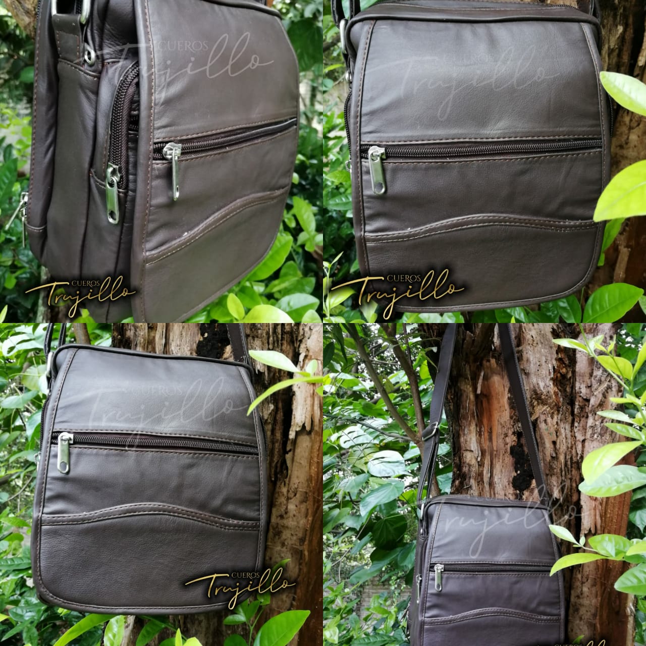 Bolso mano libre en cuero