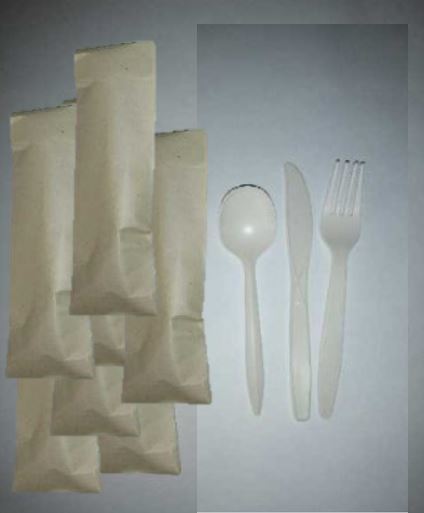 Kit de cubiertos Desechables (tenedor- cuchillo - cuchara)