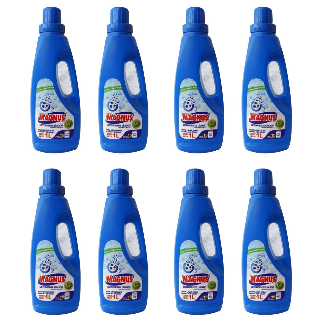 Detergente liquido para Lavadora MAGNUS caja x 12 unidades de 1 litro