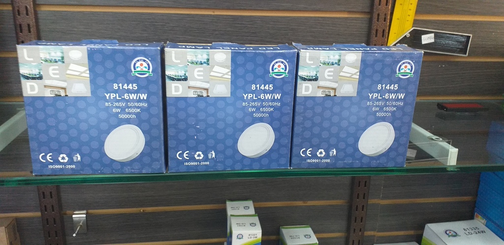 Panel led blanco de 6w para sobreponer