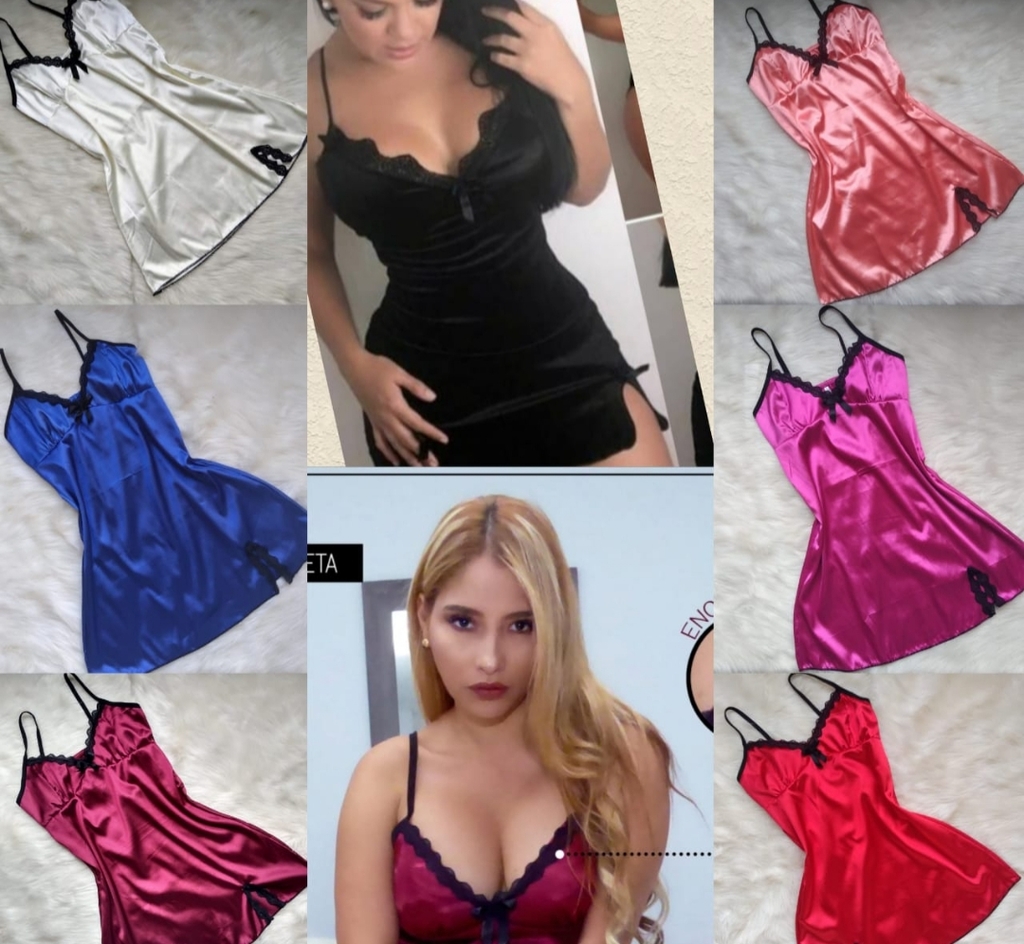Pijama en satín vestido