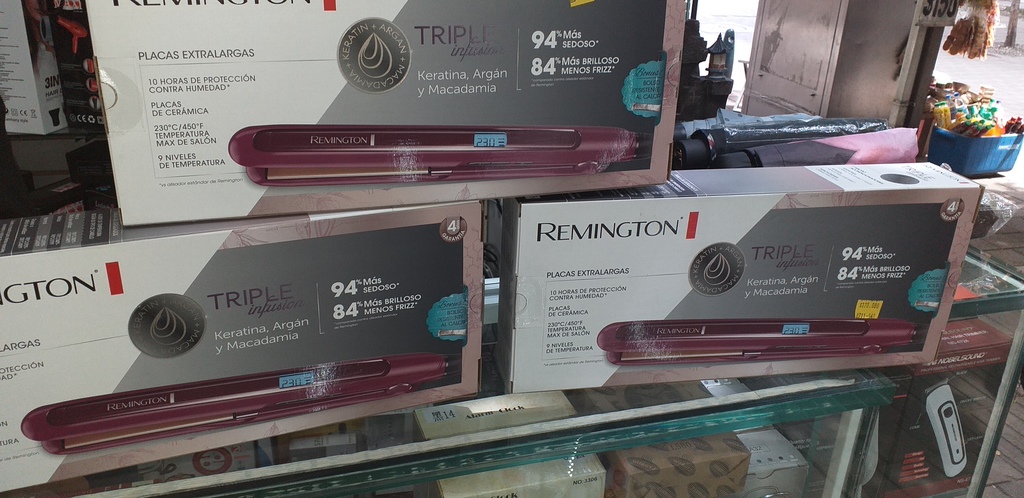 Plancha para el cabello triple infusion