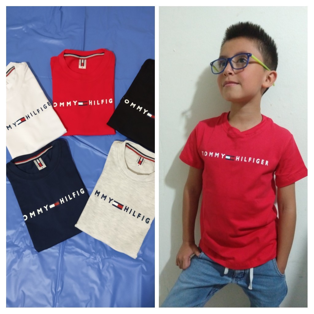 Camiseta para niño en algodón licrado talla 4 a 16