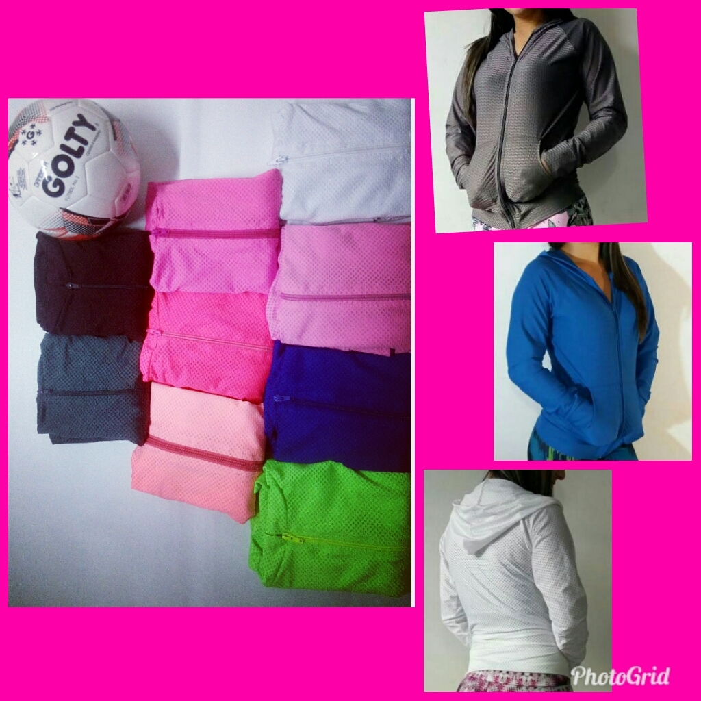 Chaqueta para dama deportiva en licra con capota
