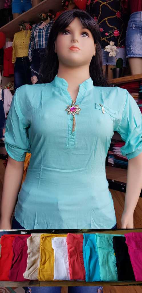 Blusas para dama unicolor tallas plus