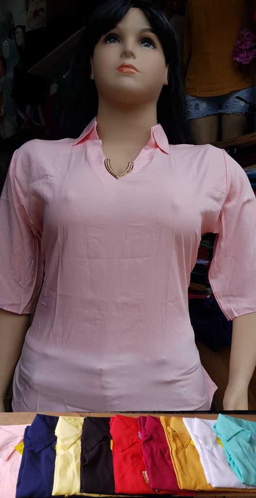 Blusa para dama unicolor tallas plus