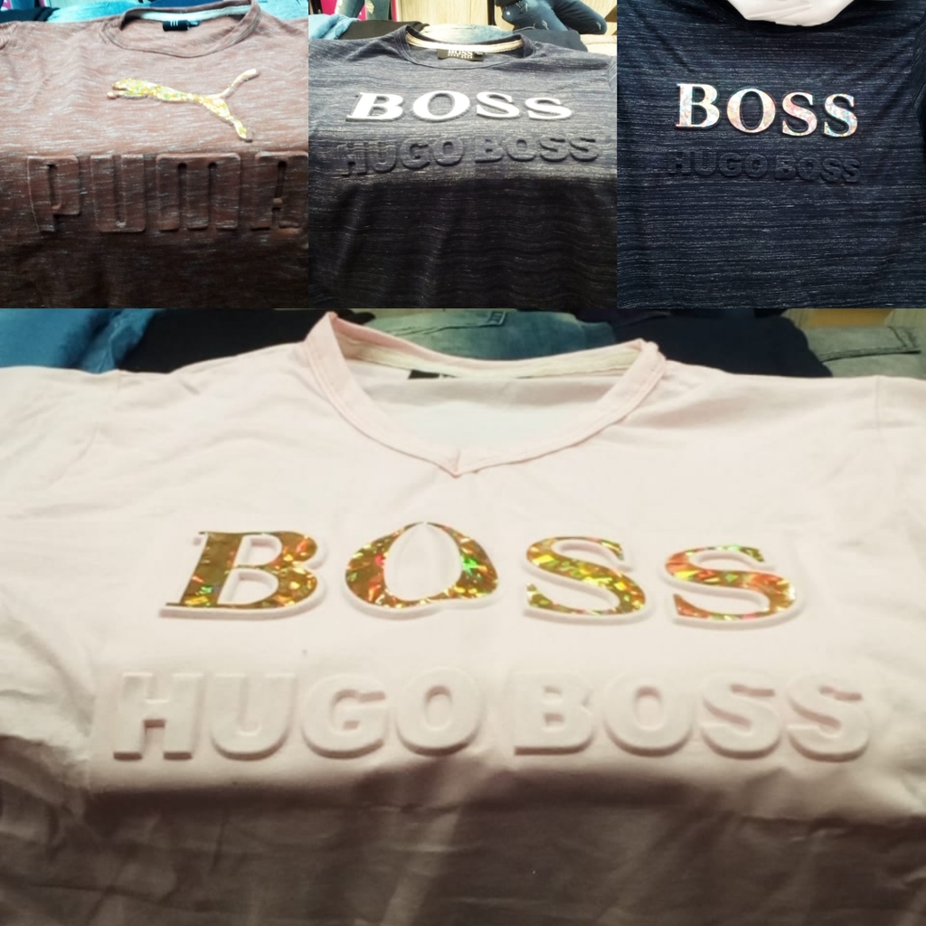 Camiseta para hombre repujada en seda fría