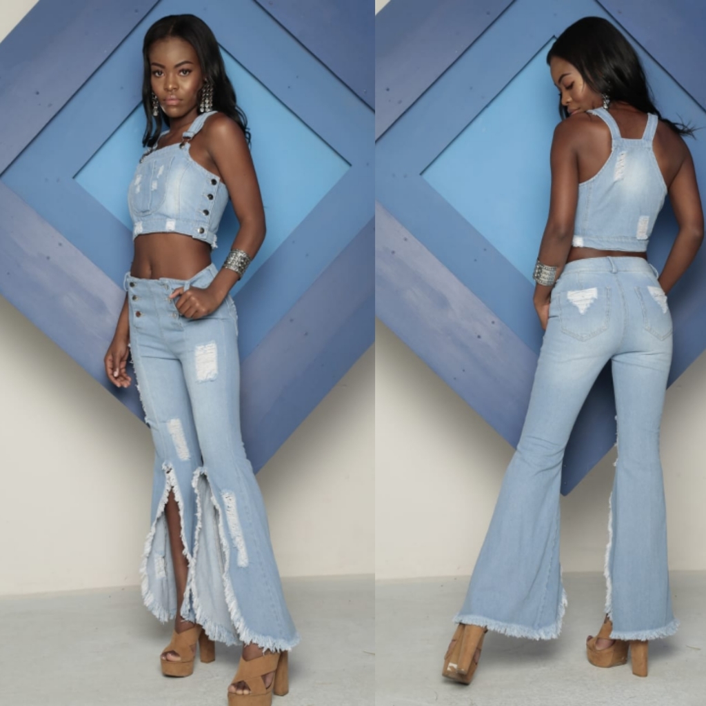 Pantalón en jeans largo para dama
