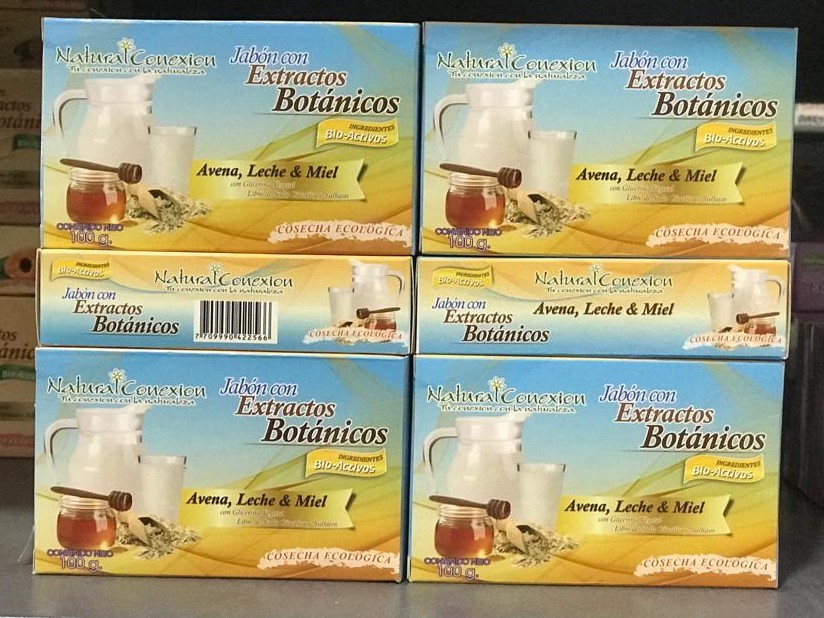 Jabón Barra Glicerina Natural Hidratante Avena, Leche,Miel Natural*100 Grms