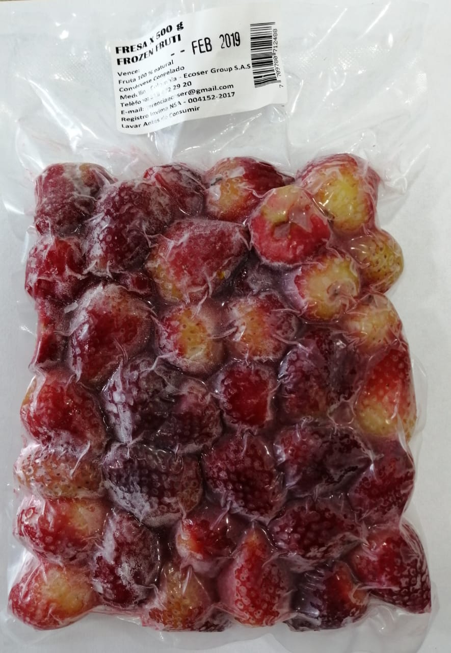 Fresa empacada al vacío x 500 Gr