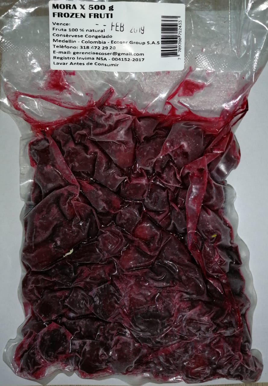 Mora empacada al vacío x 500 Gr