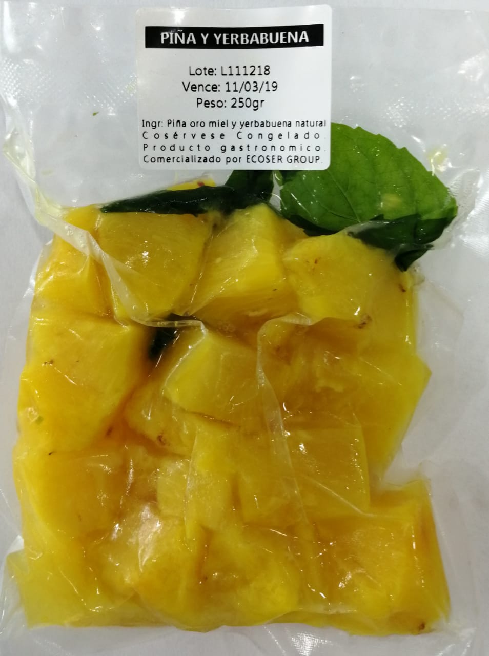 PIÑA-MENTA EMPACADA AL VACÍO X 250 Gr