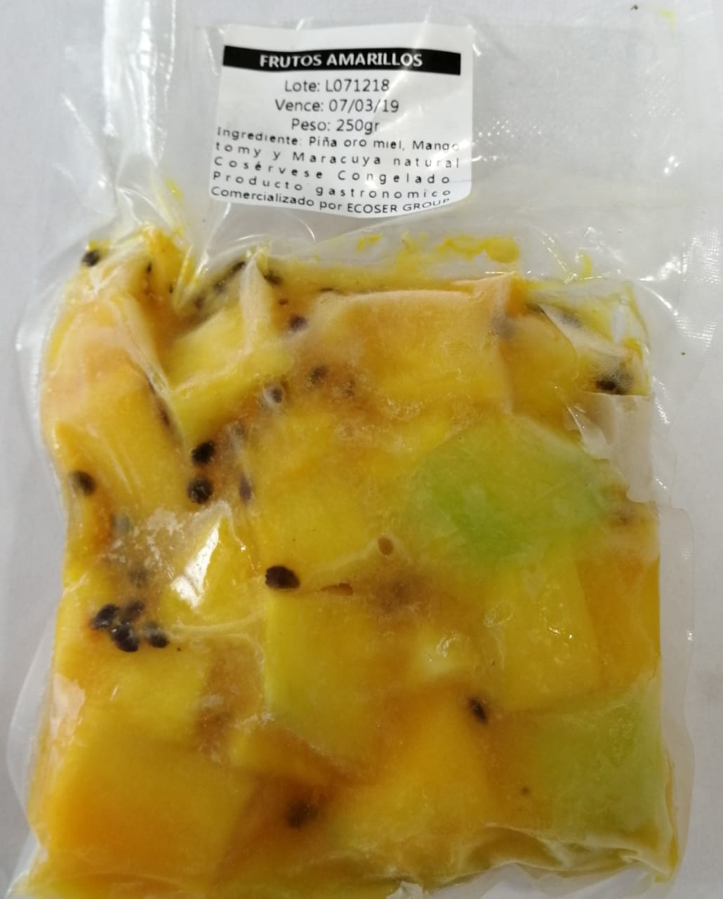 Frutos Amarillos empacados al vacío x 250 Gr