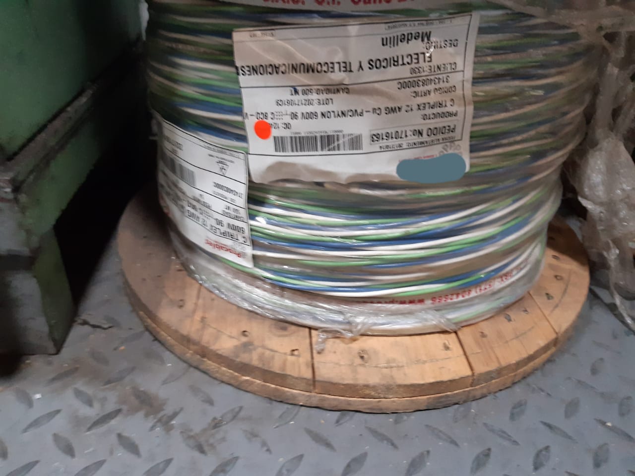 CABLE THHN 12 AZU/VER/BLAN
