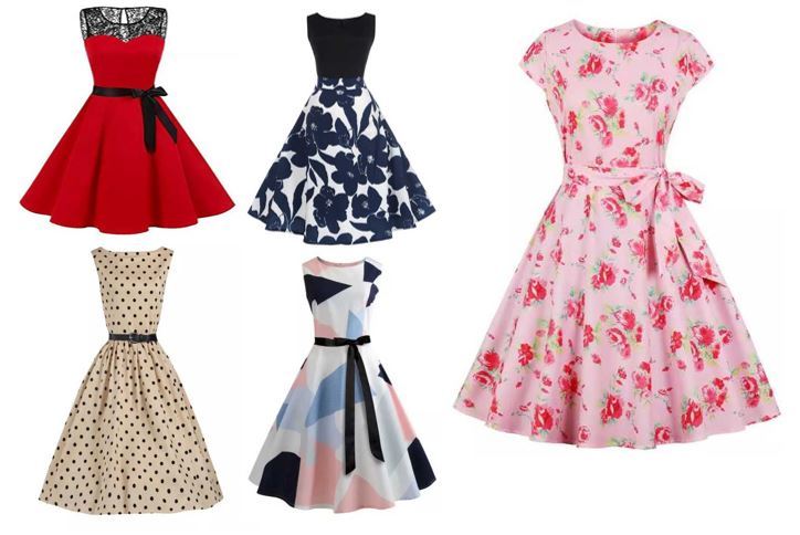 Vestidos Retro Para Damas color surtido con y sin manga