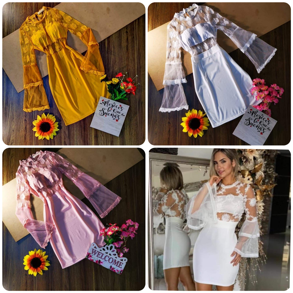 Vestido dama manga larga