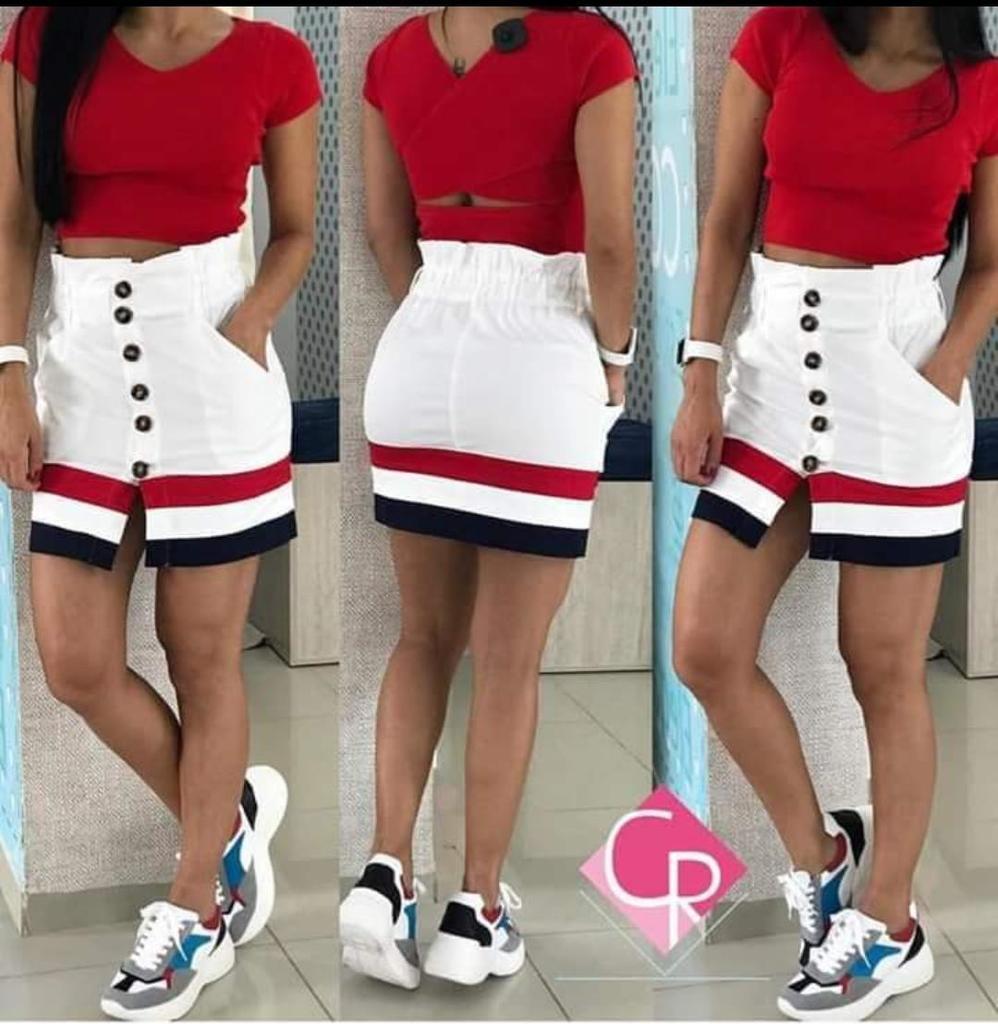 Conjunto falda + blusa para dama