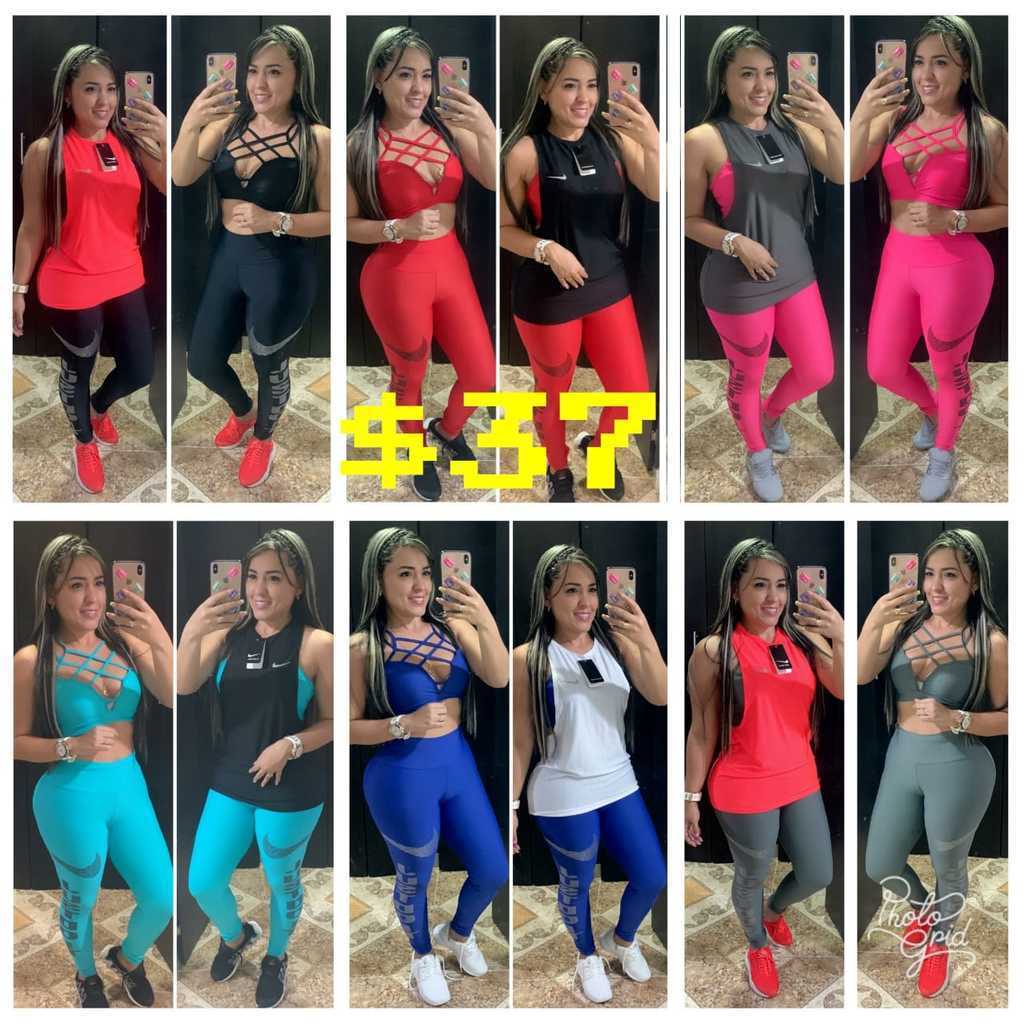 Conjunto deportivo licra + top para dama
