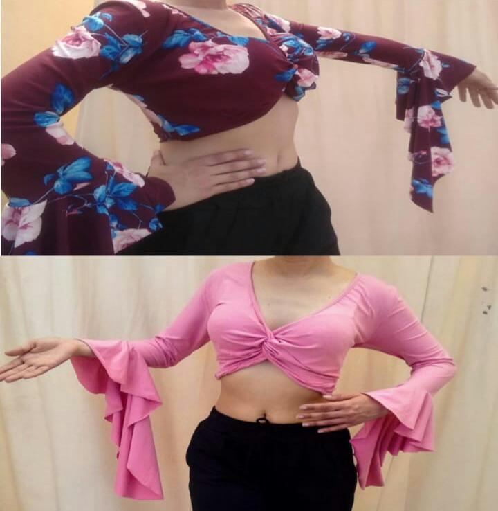 Blusa corta manga mariposa
