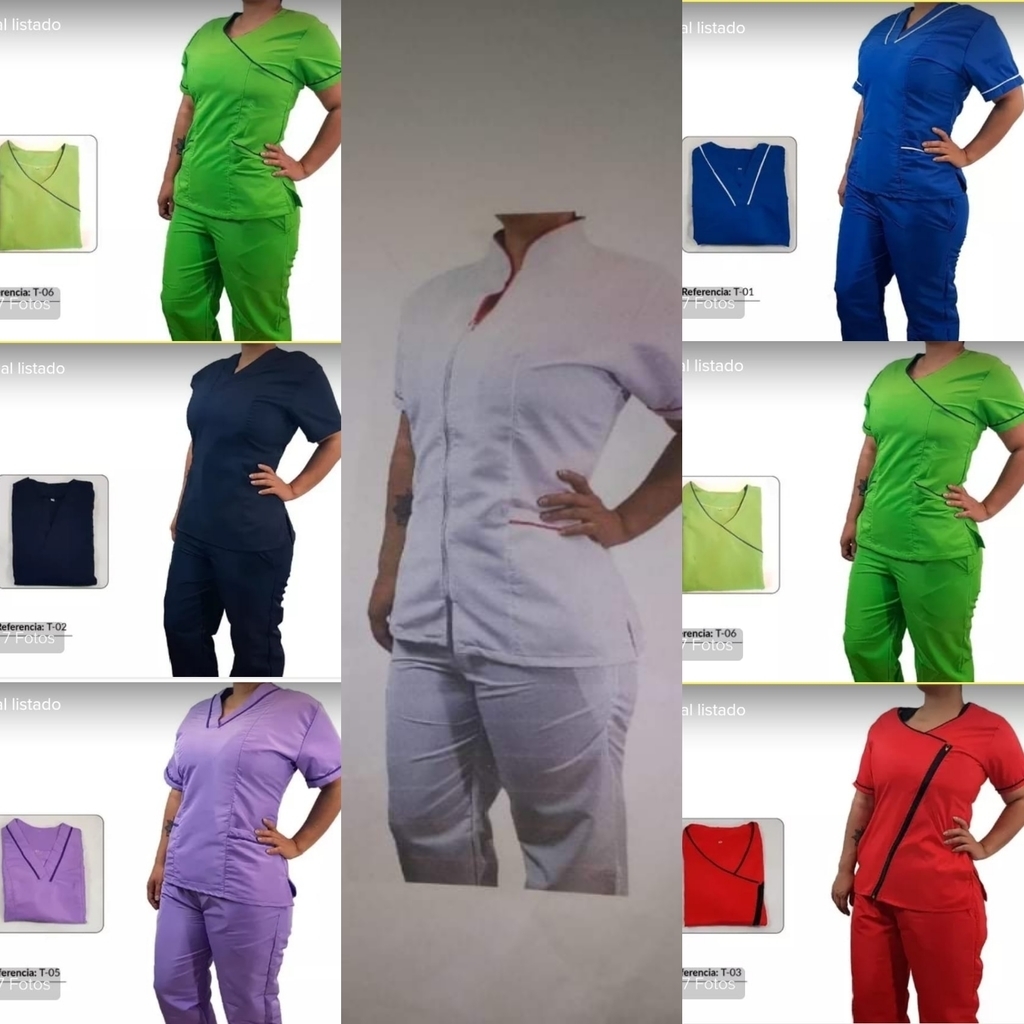 Uniforme antifluidos unicolor para mujer