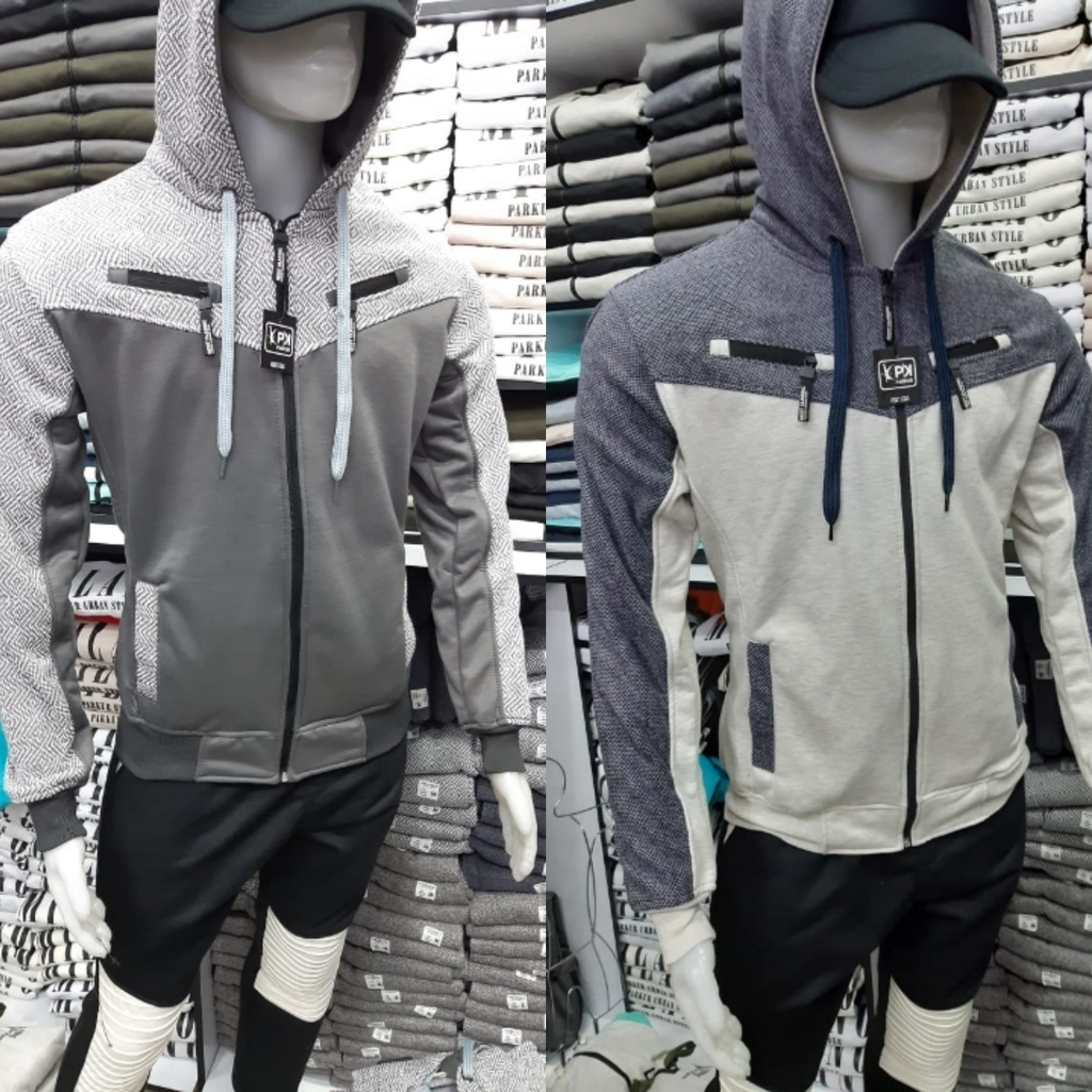 Chaqueta tipo buso con capota para hombre
