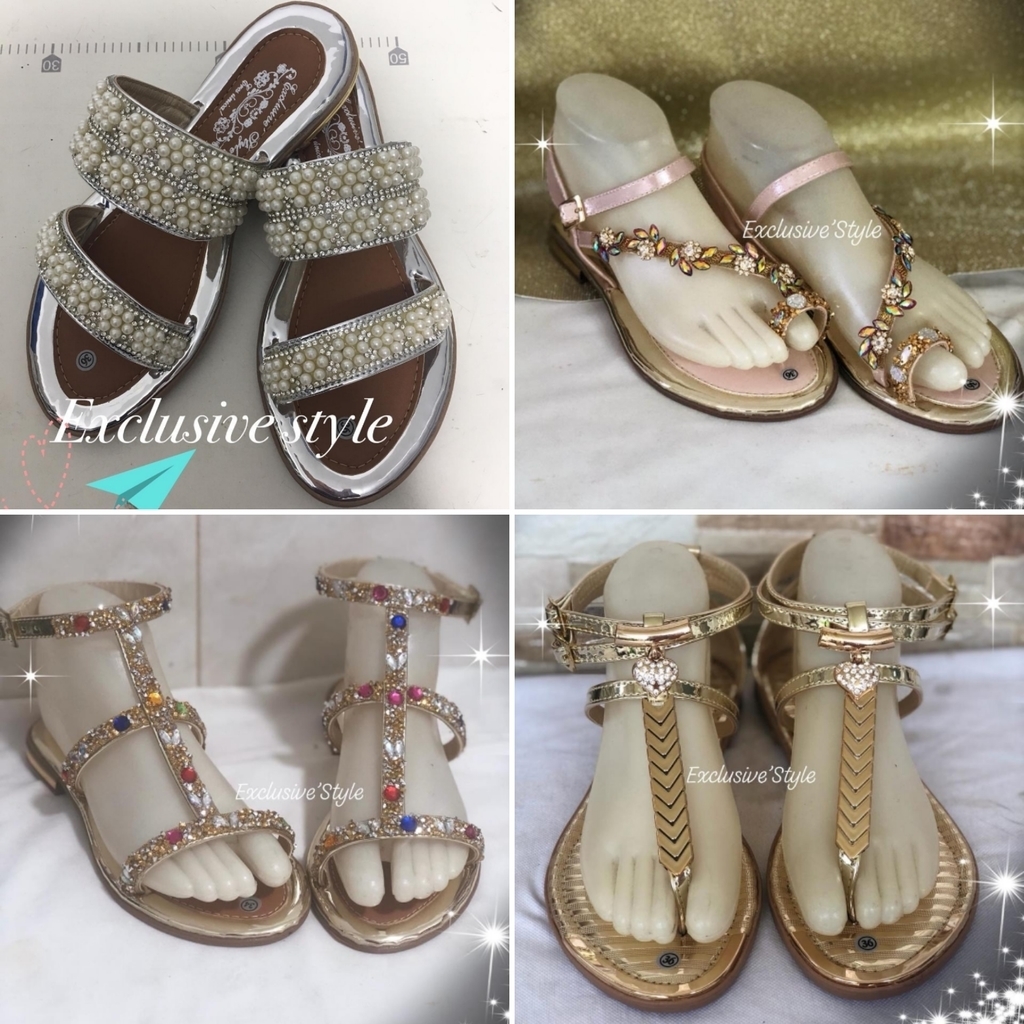 Sandalias con pedrería para dama