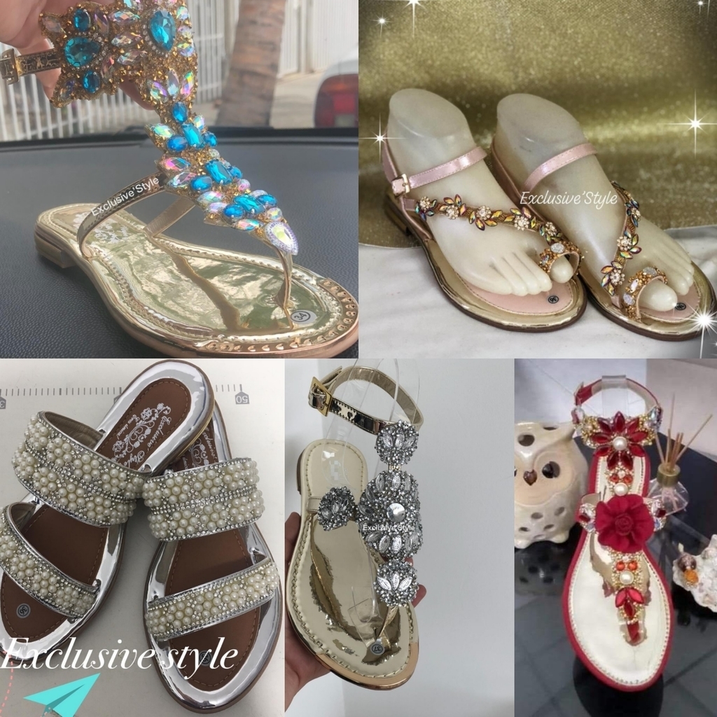 Sandalias en pedrería para dama