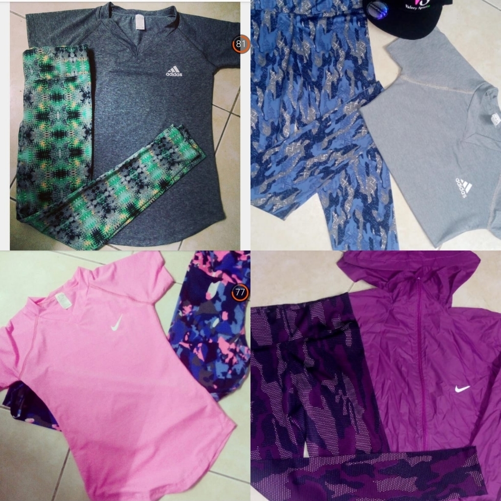 Conjunto deportivo 2 piezas para dama licra+ camiseta