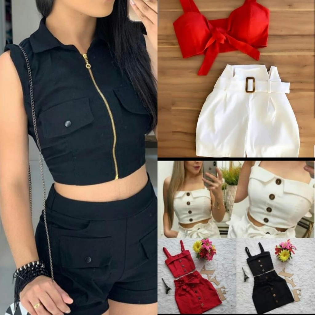 Conjunto de blusa + shorts o falda para dama