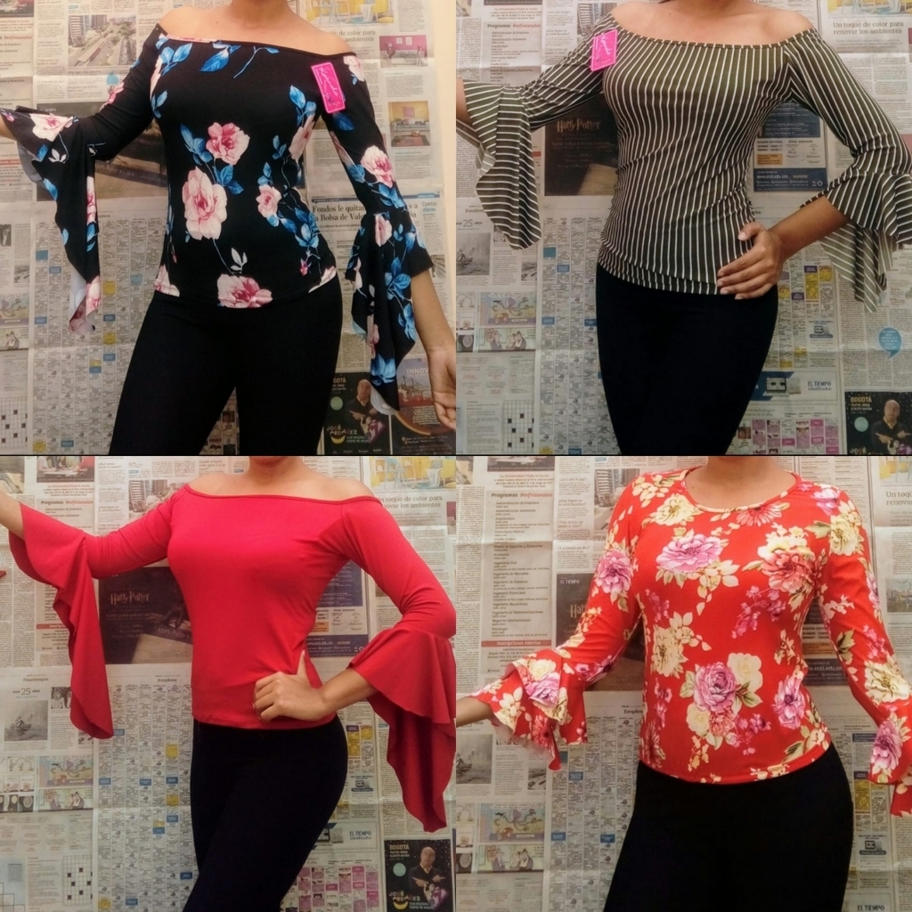 Blusa manga larga campana para dama