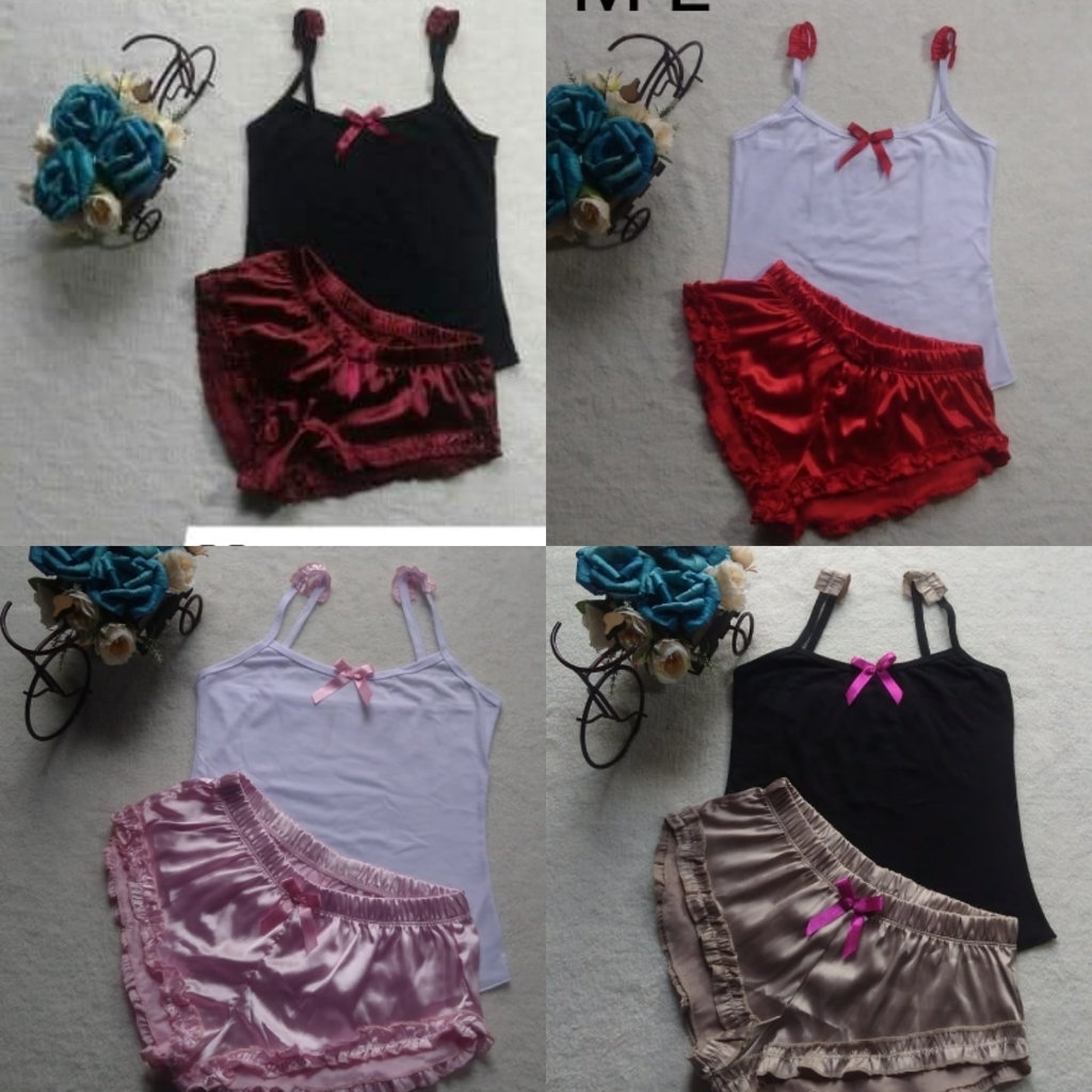 Conjunto de pijama en shorts para dama