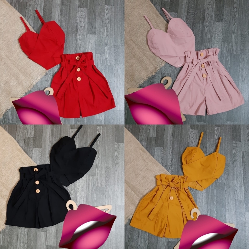 Conjunto de blusa y shorts para dama