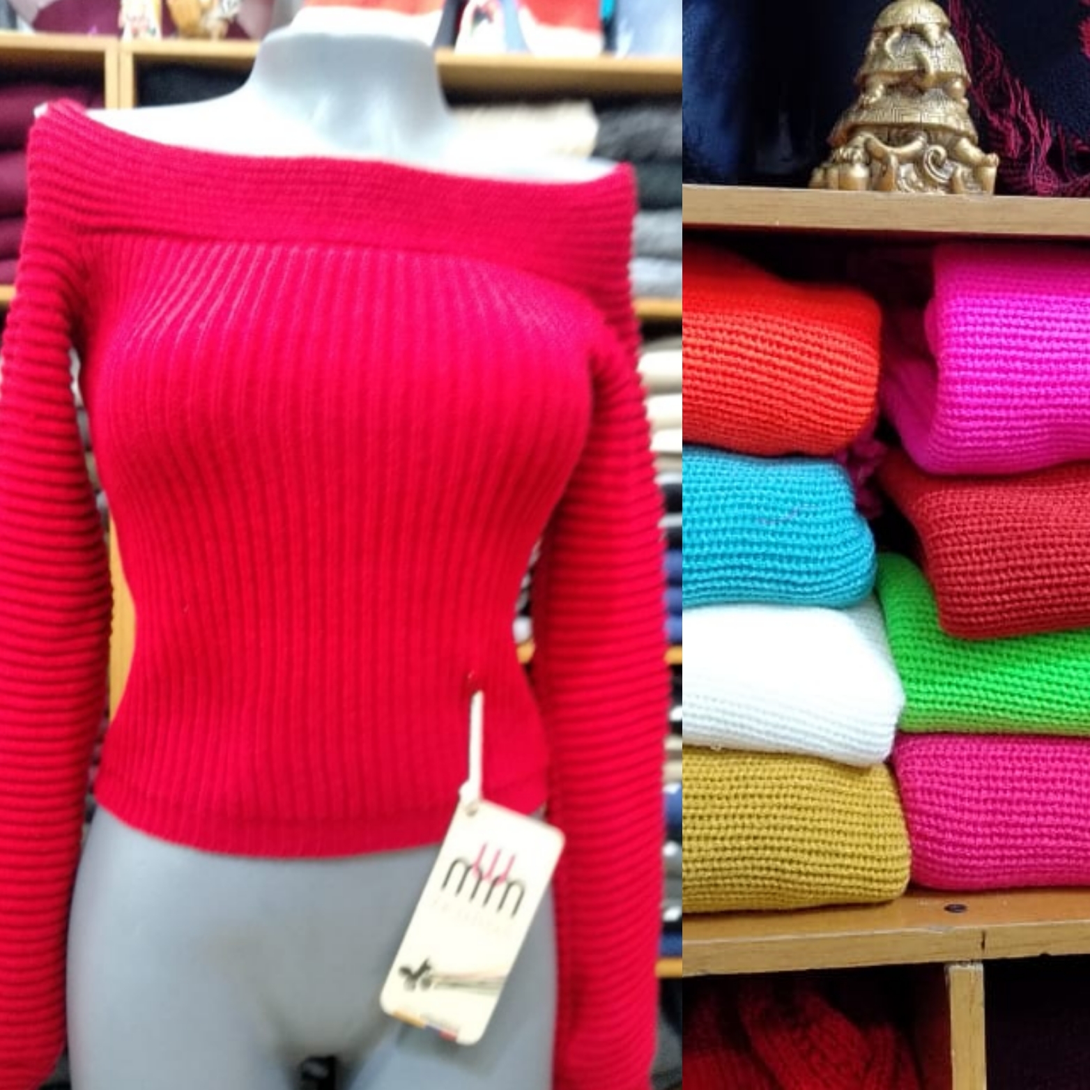 Buzos cuello bandeja colores neón