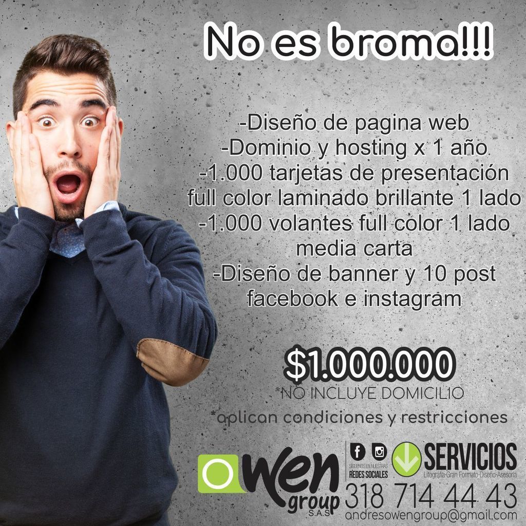 PAQUETE PUBLCITARIO WEB + IMPRESOS