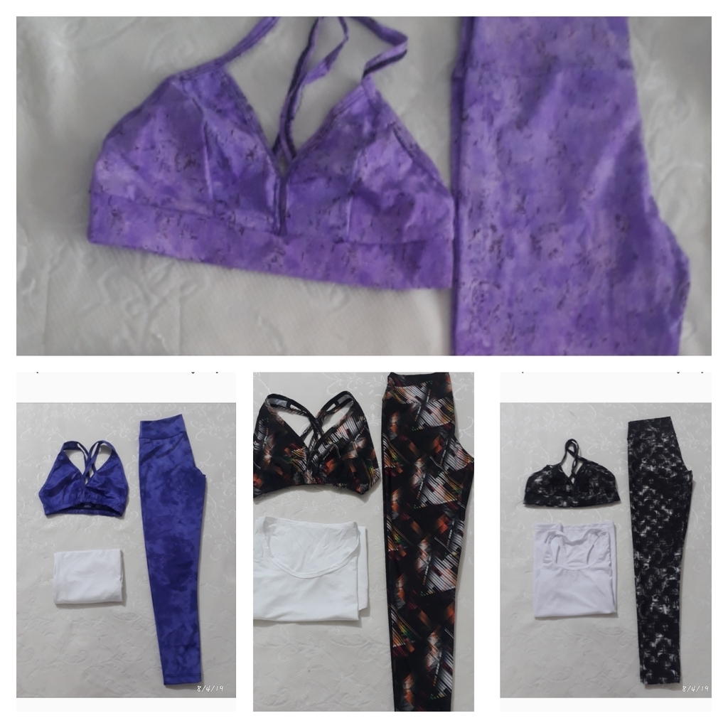 Conjunto deportivo leguins + top y blusa