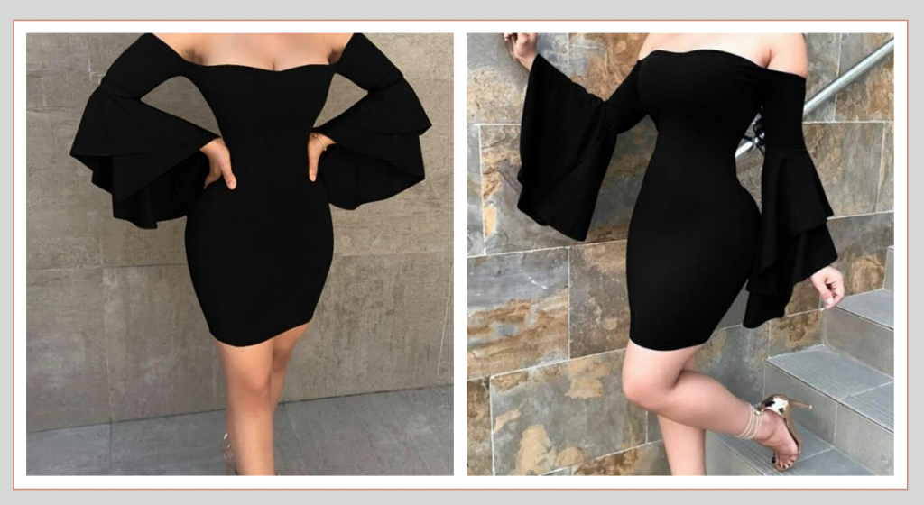 vestido de ensueño, manga acampanada.