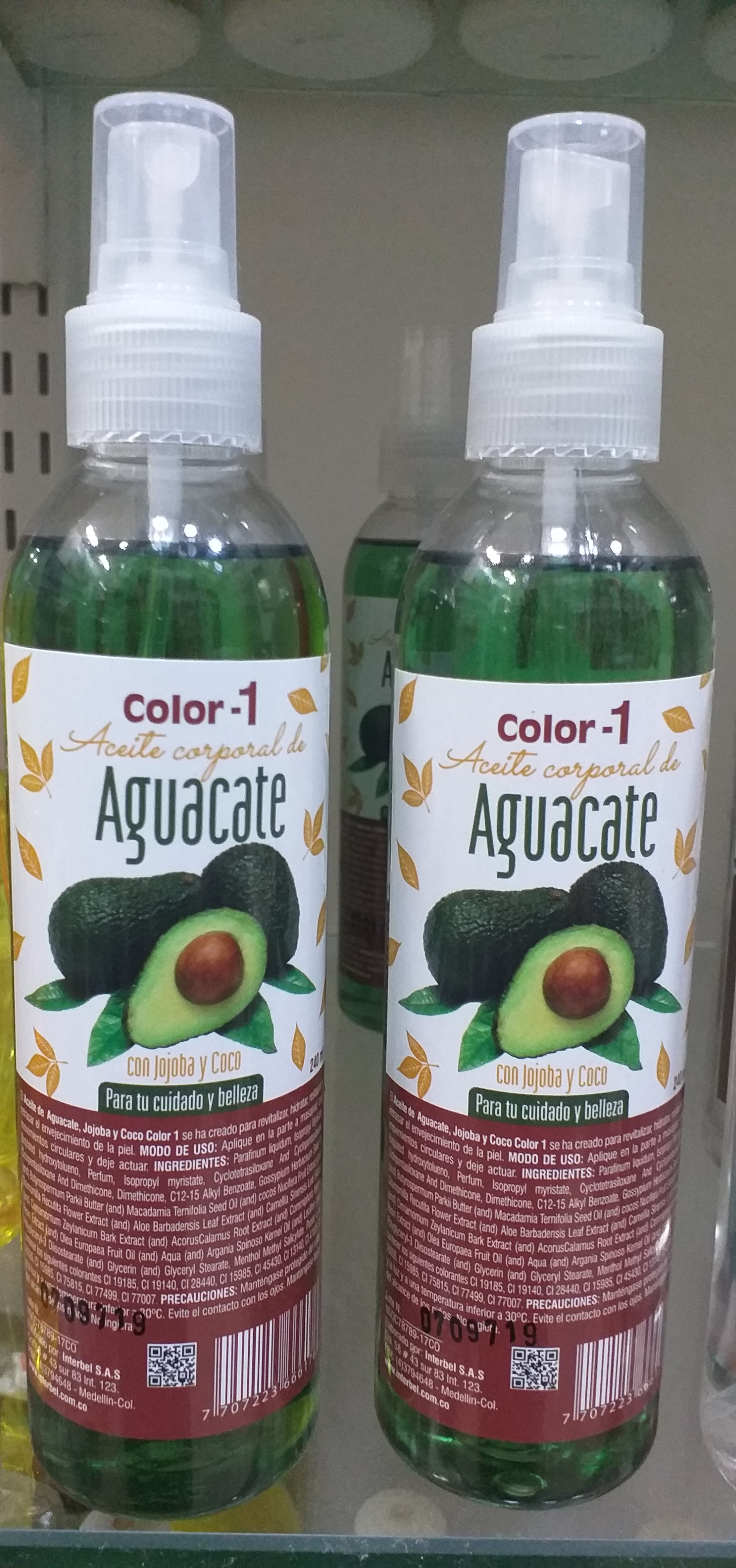 Aceite corporal de aguacate